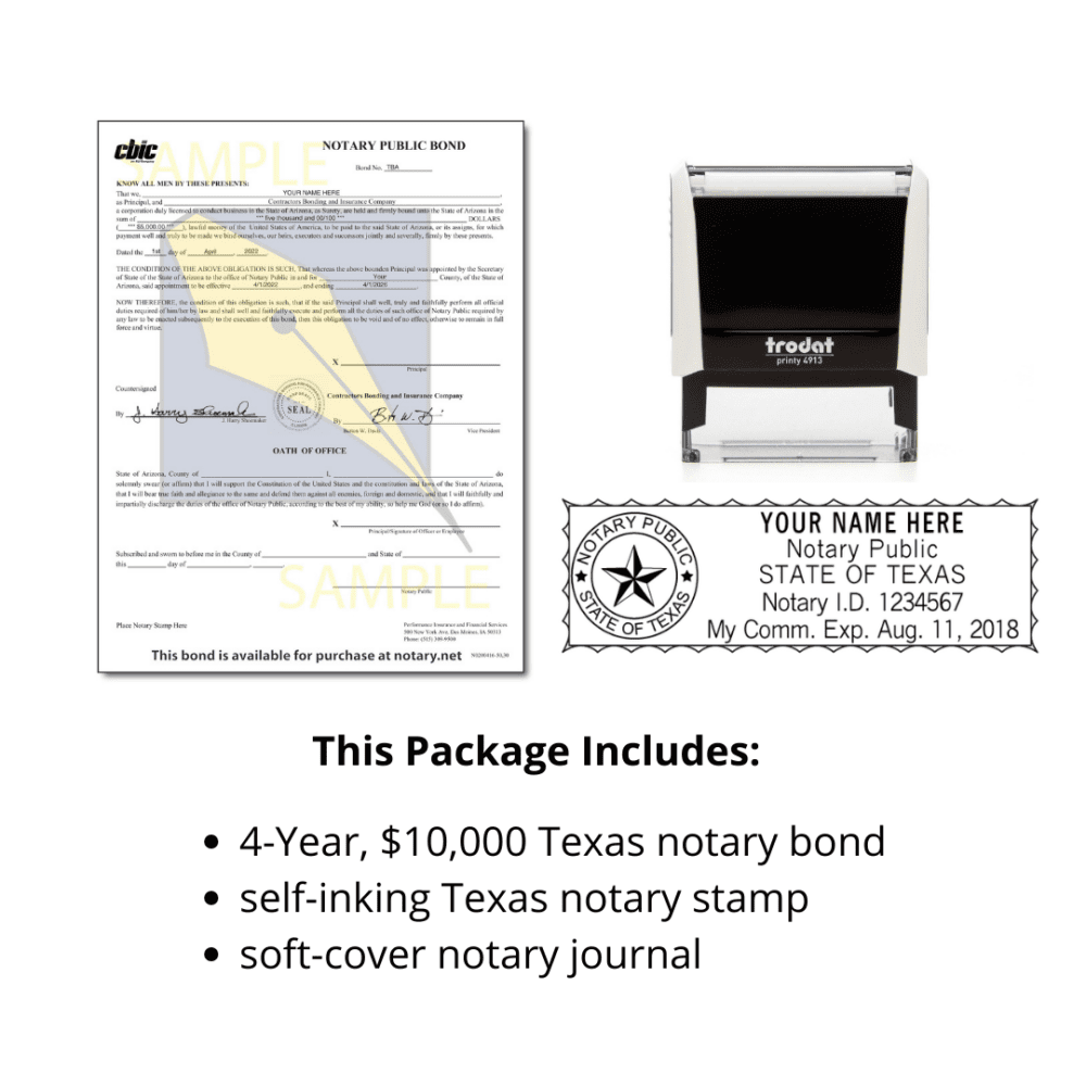texas notary supplies package