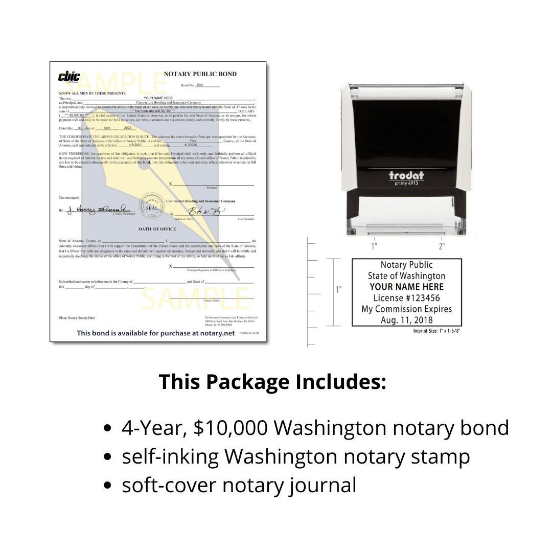 washington notary supplies package