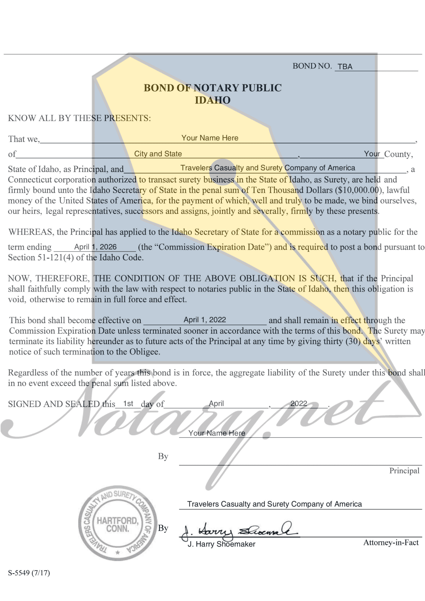 idaho notary bond