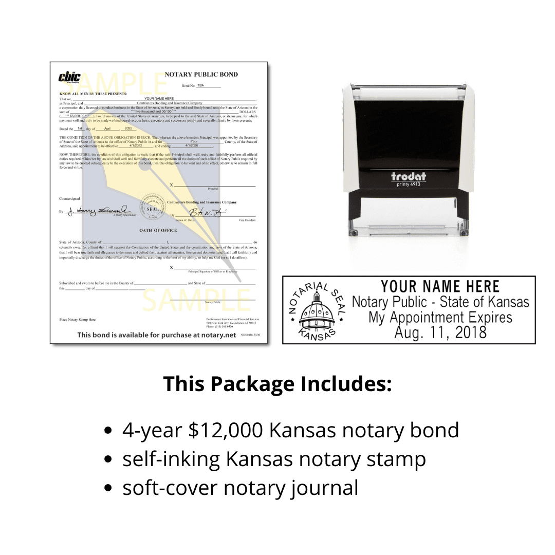 kansas notary supplies package