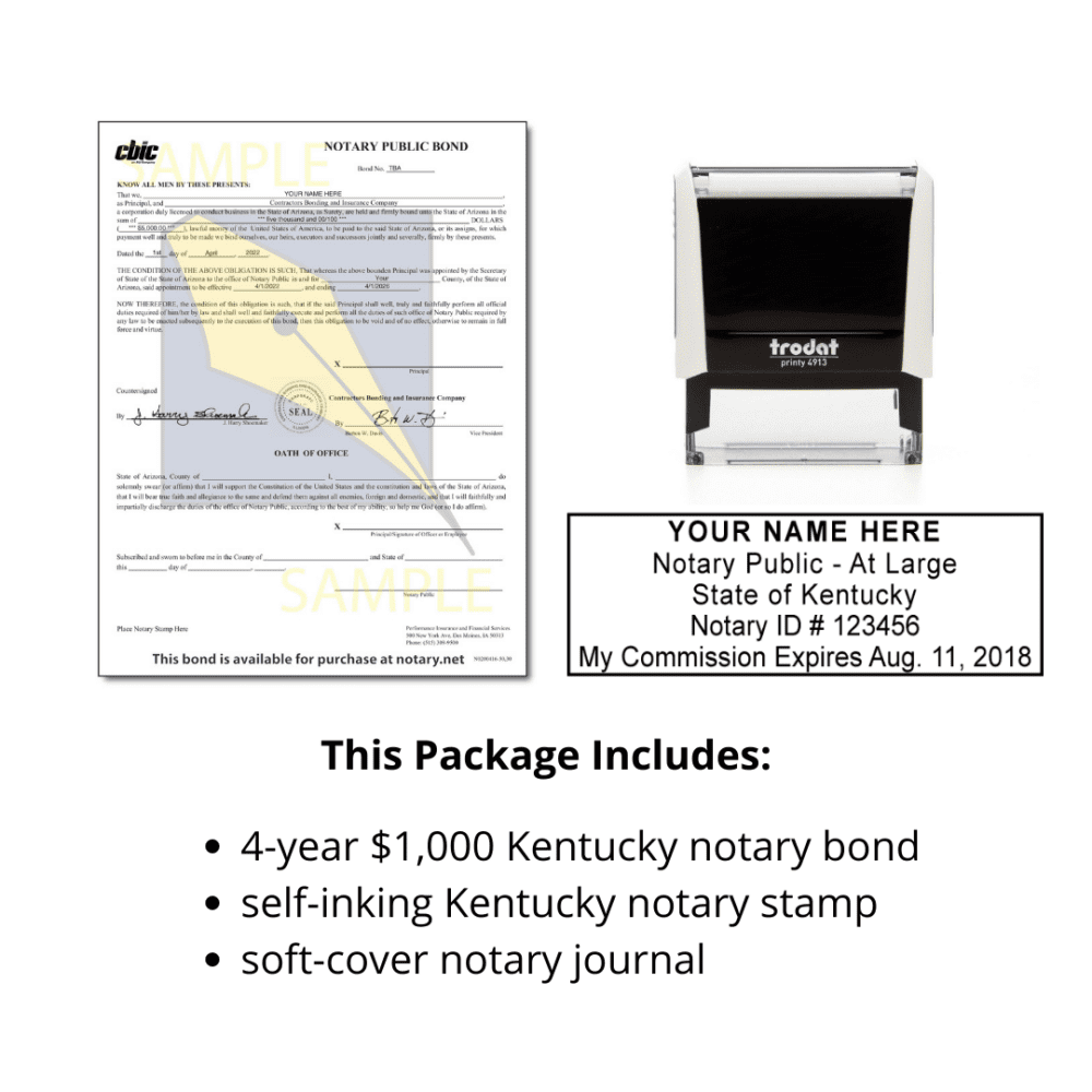 kentucky notary supplies package