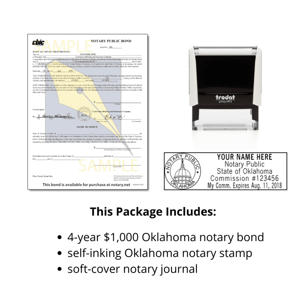 oklahoma notary supplies package